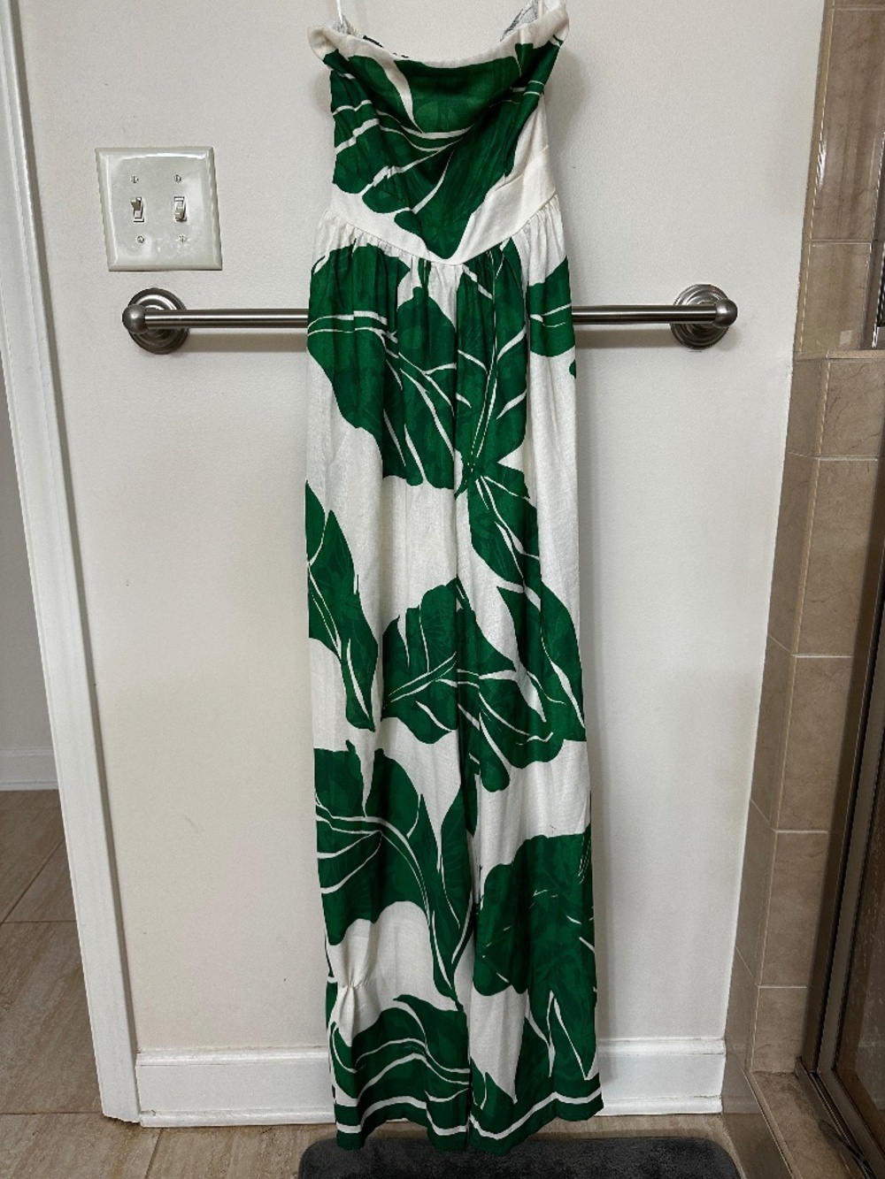 Avara Tropical Palm Leaf Maxi Jumpsuit XS